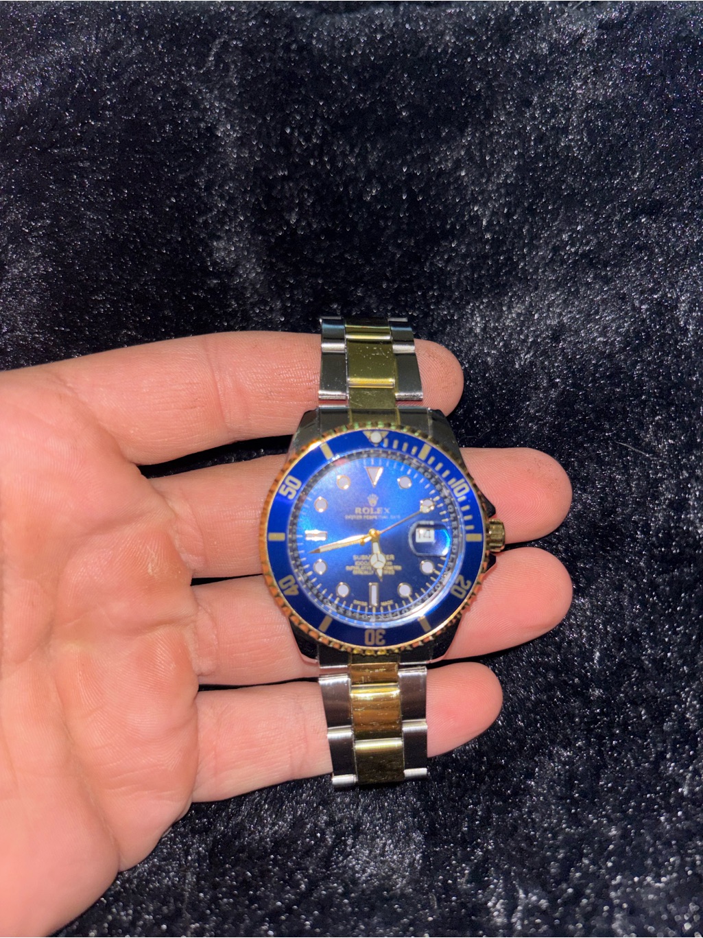 Rolex Blue And Gold TwoTone Mens Watch